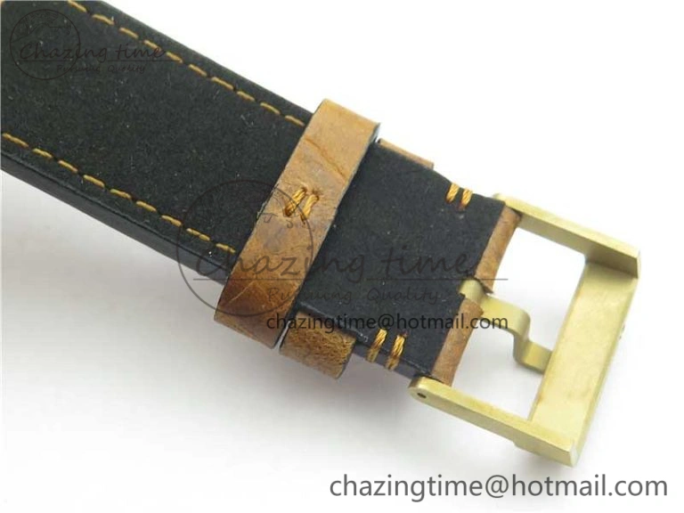 Heritage Black Bay Bronze Blue XF 1:1 Best Edition on Aged Brown Leather Strap A5612 V3 (Free Nato Strap)