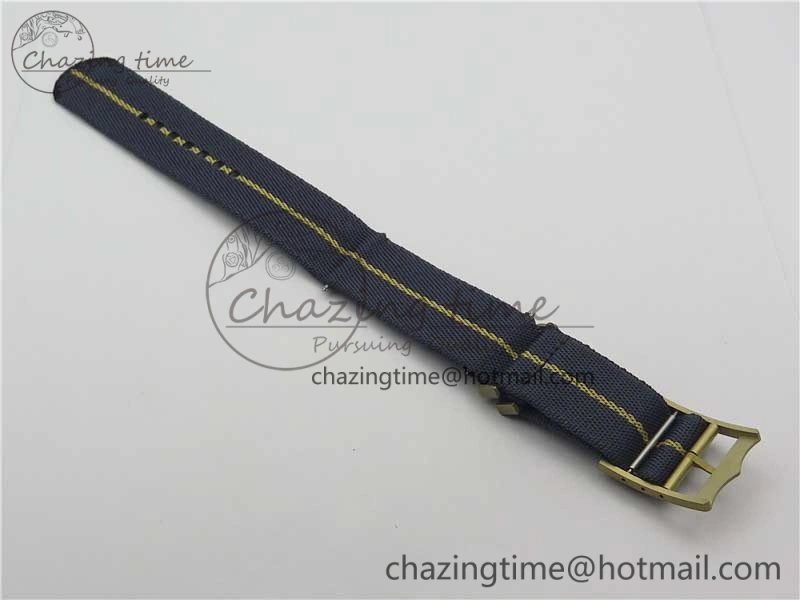 Heritage Black Bay Bronze Blue XF 1:1 Best Edition on Aged Brown Leather Strap A5612 V3 (Free Nato Strap)