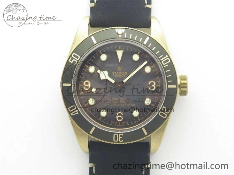 Heritage Black Bay Bronze Gray ZF 1:1 Best Edition on Leather Strap A2824