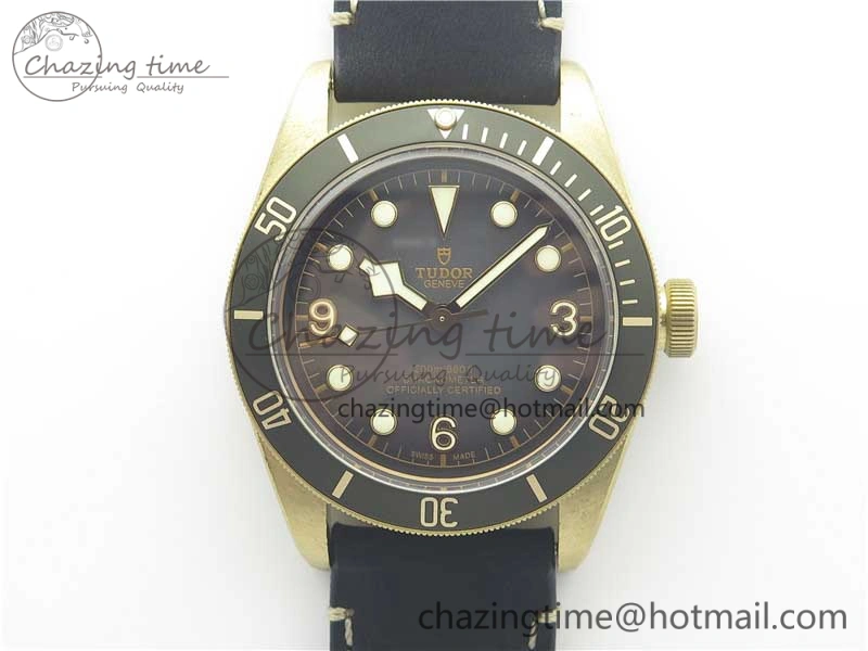 Heritage Black Bay Bronze Gray ZF 1:1 Best Edition on Leather Strap A2824