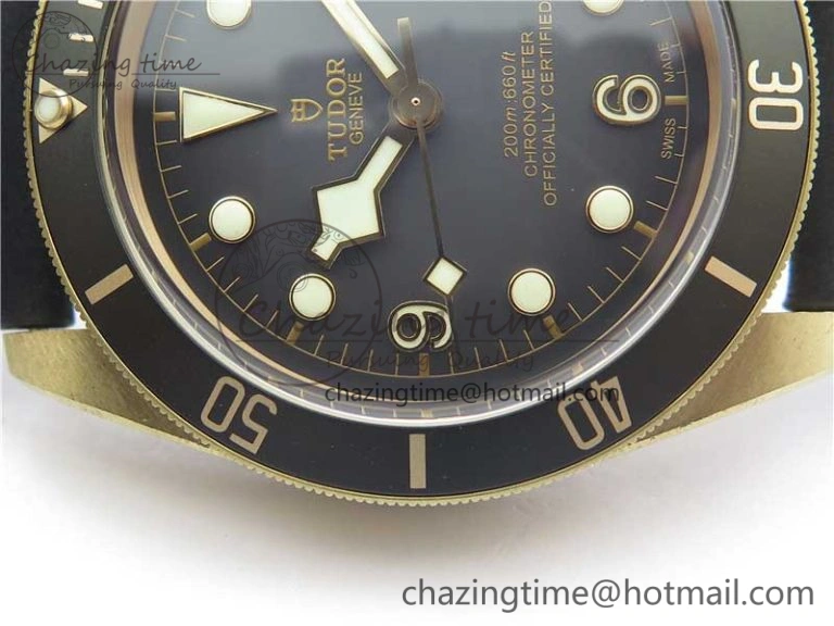 Heritage Black Bay Bronze Gray ZF 1:1 Best Edition on Leather Strap A2824