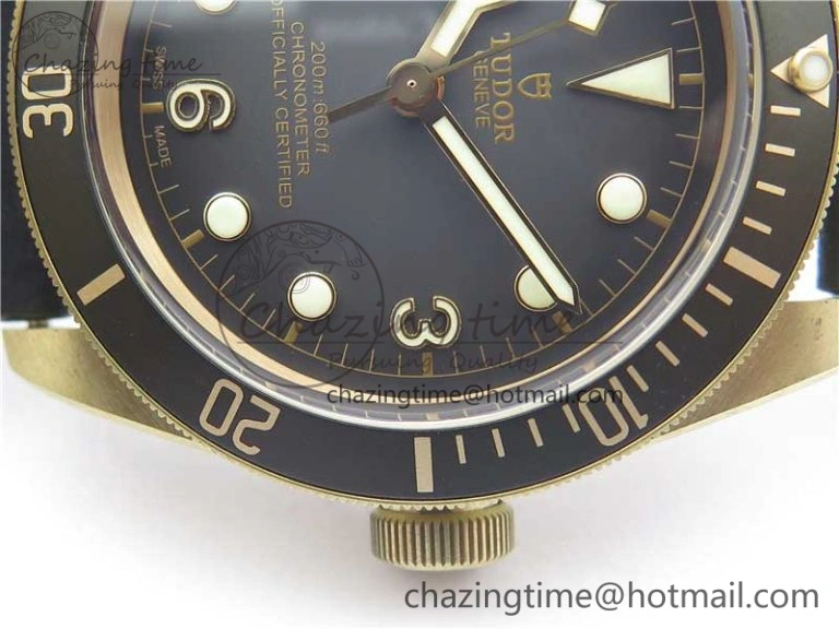 Heritage Black Bay Bronze Gray ZF 1:1 Best Edition on Leather Strap A2824