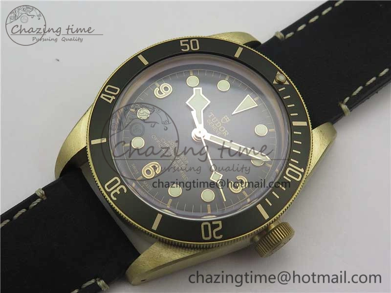 Heritage Black Bay Bronze Gray ZF 1:1 Best Edition on Leather Strap A2824