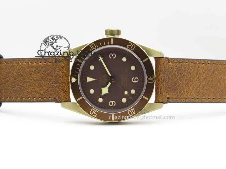 Heritage Black Bay Bronze V6F Best Edition On Brown Leather Strap A2824 ( Free Nato Strap ) V3