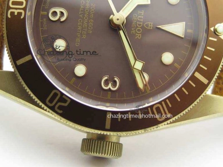 Heritage Black Bay Bronze V6F Best Edition On Brown Leather Strap A2824 ( Free Nato Strap ) V3