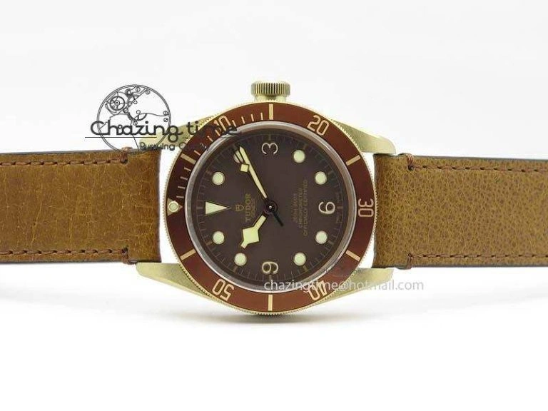 Heritage Black Bay Bronze ZF 1:1 Best Edition On Aged Brown Leather Strap A2824 V2