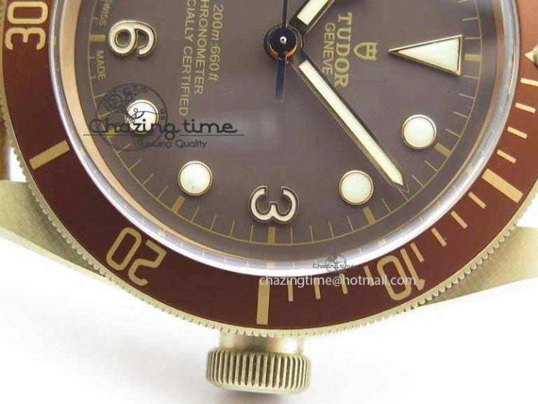 Heritage Black Bay Bronze ZF 1:1 Best Edition On Aged Brown Leather Strap A2824 V2