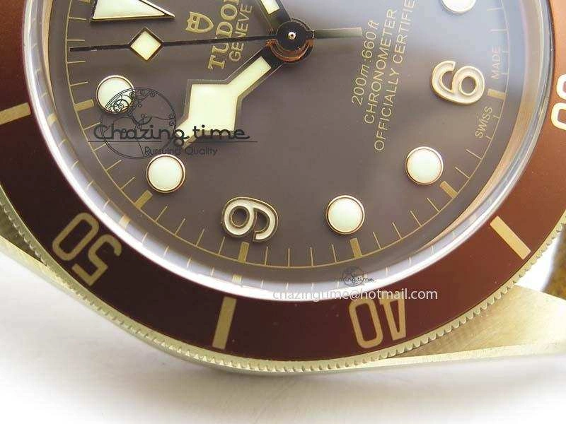Heritage Black Bay Bronze ZF 1:1 Best Edition On Aged Brown Leather Strap A2824 V2