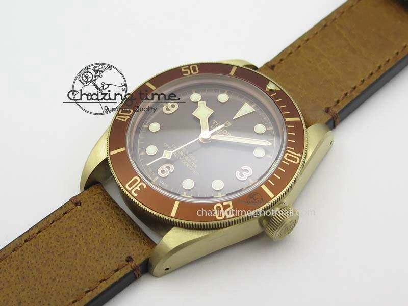 Heritage Black Bay Bronze ZF 1:1 Best Edition On Aged Brown Leather Strap A2824 V2