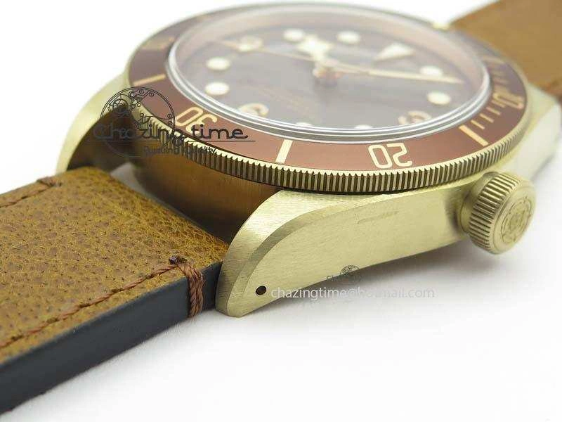 Heritage Black Bay Bronze ZF 1:1 Best Edition On Aged Brown Leather Strap A2824 V2