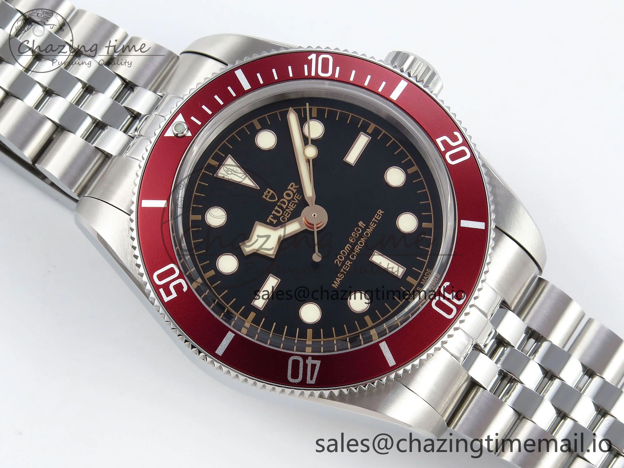 Heritage Black Bay Red Bezel ZF 1:1 Best Edition on SS Jubilee Bracelet A2824