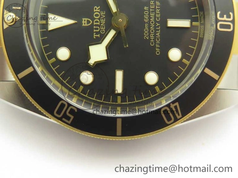 Heritage Black Bay S&G 2017 ZF 1:1 Best Edition On SS YG Bracelet A2824 ( Free Nylon Strap)