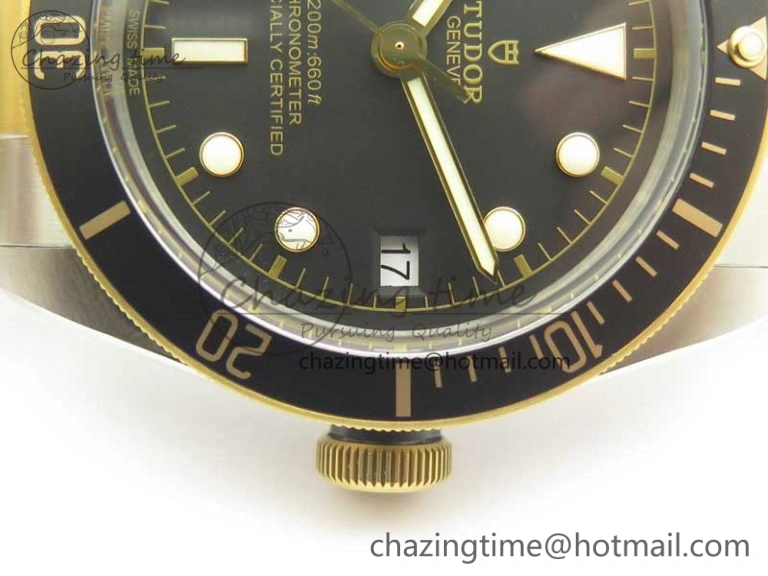 Heritage Black Bay S&G 2017 ZF 1:1 Best Edition On SS YG Bracelet A2824 ( Free Nylon Strap)