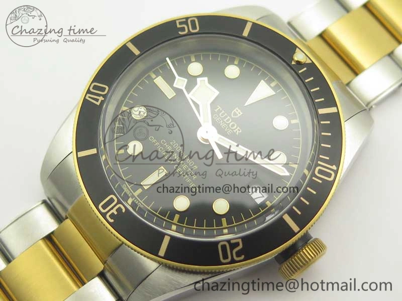 Heritage Black Bay S&G 2017 ZF 1:1 Best Edition On SS YG Bracelet A2824 ( Free Nylon Strap)
