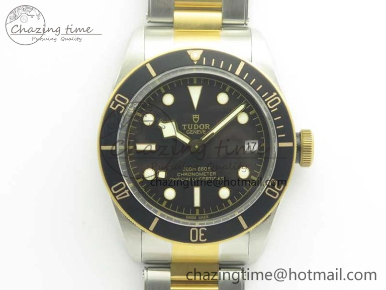 Heritage Black Bay S&G 2017 ZF 1:1 Best Edition On SS YG Bracelet A2824 ( Free Nylon Strap)