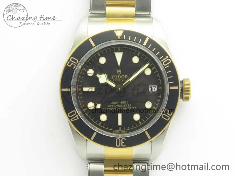 Heritage Black Bay S&G 2017 ZF 1:1 Best Edition On SS YG Bracelet A2824 ( Free Nylon Strap)
