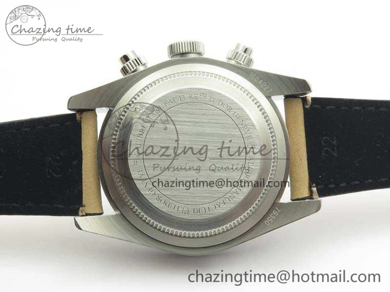 Heritage Chrono 79350 SS Best Edition Black Dial On Leather Strap A7750