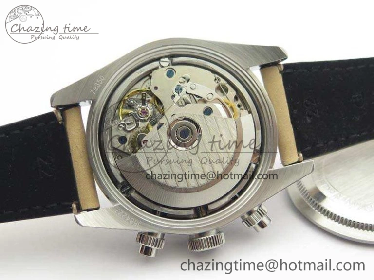 Heritage Chrono 79350 SS Best Edition Black Dial On Leather Strap A7750