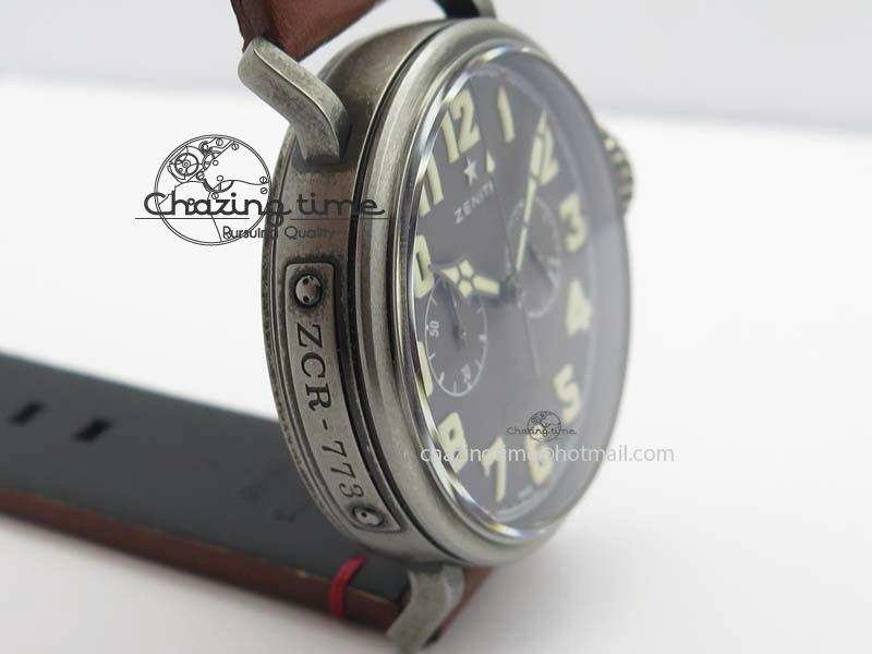 Heritage Pilot Ton-Up Aged SS Case Gray Dial On Leather Strap Jap Quartz