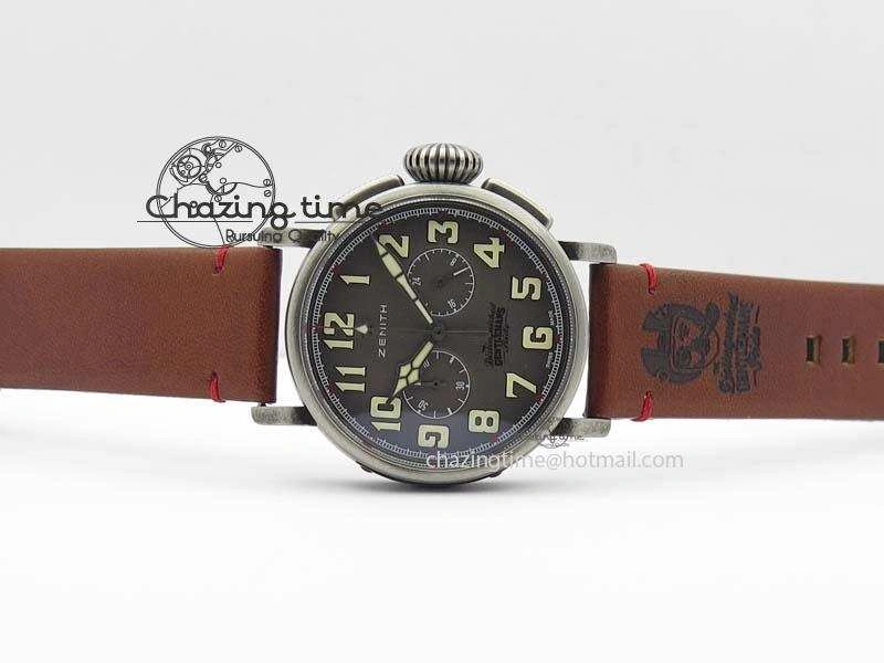 Heritage Pilot Ton-Up Aged SS Case Gray Dial On Leather Strap Jap Quartz