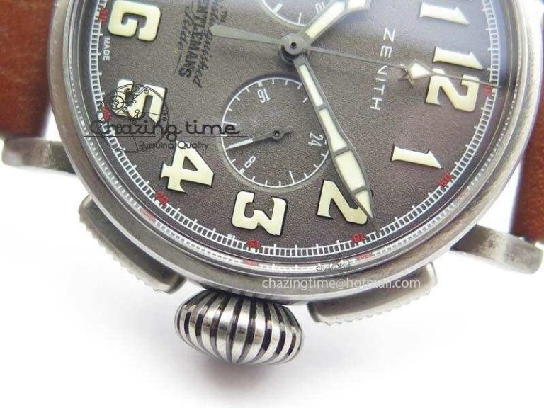 Heritage Pilot Ton-Up Aged SS Case Gray Dial On Leather Strap Jap Quartz
