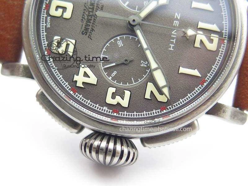 Heritage Pilot Ton-Up Aged SS Case Gray Dial On Leather Strap Jap Quartz