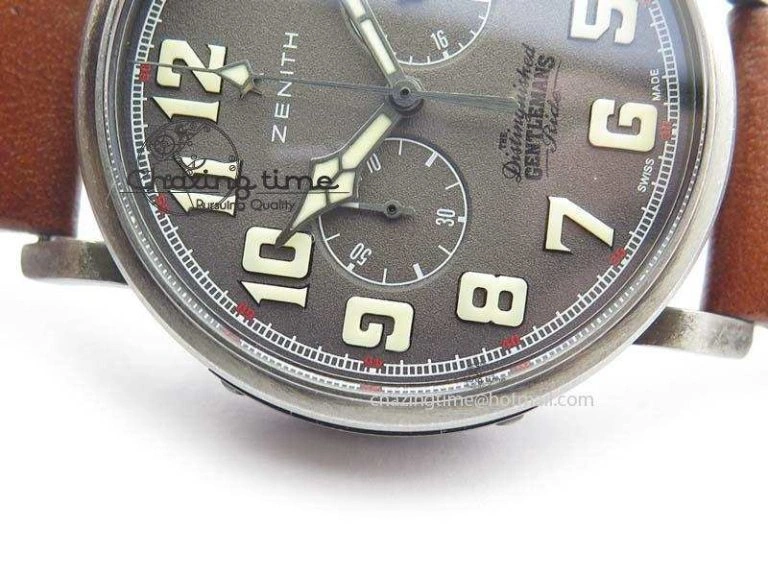 Heritage Pilot Ton-Up Aged SS Case Gray Dial On Leather Strap Jap Quartz