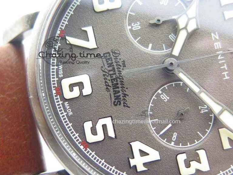 Heritage Pilot Ton-Up Aged SS Case Gray Dial On Leather Strap Jap Quartz