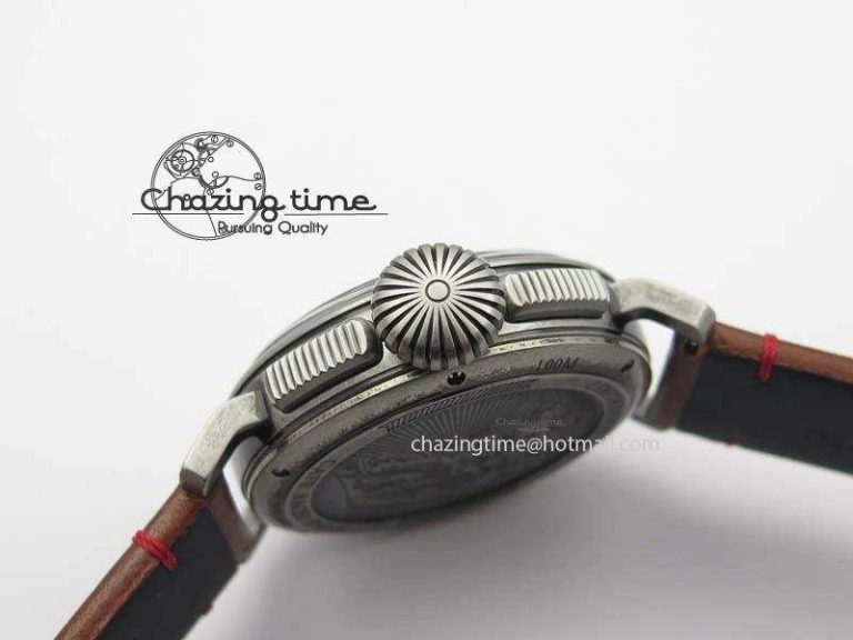 Heritage Pilot Ton-Up Aged SS Case Gray Dial On Leather Strap Jap Quartz