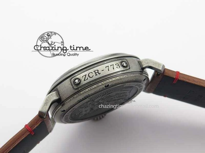 Heritage Pilot Ton-Up Aged SS Case Gray Dial On Leather Strap Jap Quartz