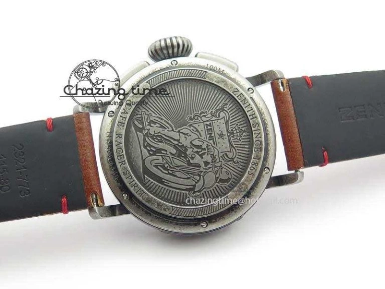 Heritage Pilot Ton-Up Aged SS Case Gray Dial On Leather Strap Jap Quartz
