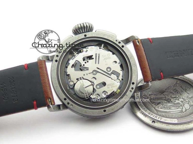 Heritage Pilot Ton-Up Aged SS Case Gray Dial On Leather Strap Jap Quartz