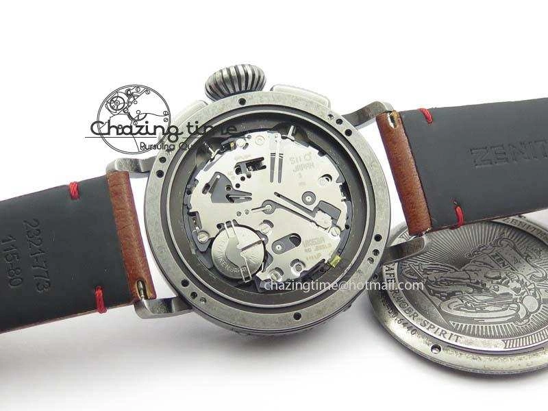 Heritage Pilot Ton-Up Aged SS Case Gray Dial On Leather Strap Jap Quartz