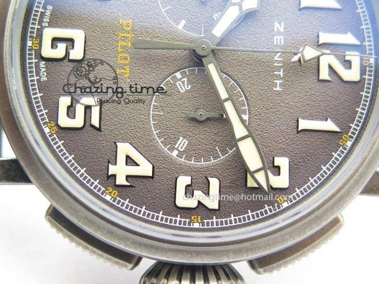 Heritage Pilot Ton-Up Aged SS Case V6F 1:1 Best Edition On Green Nubuck Strap A7750