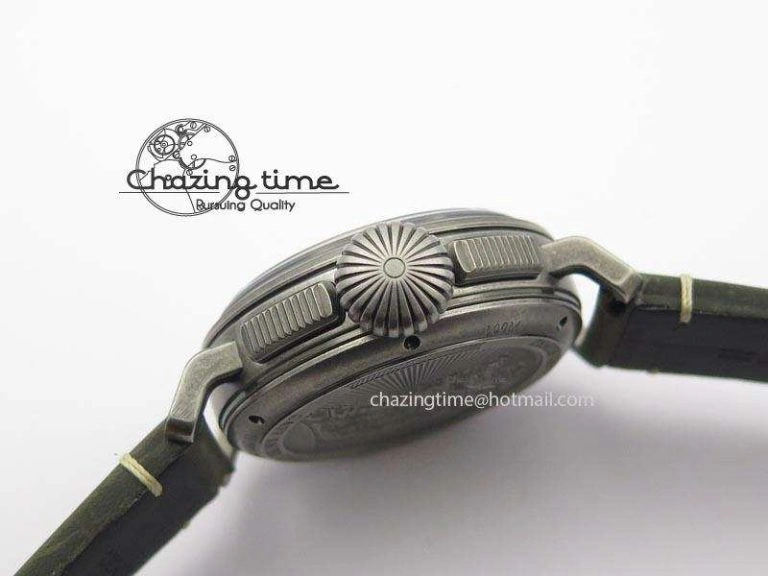 Heritage Pilot Ton-Up Aged SS Case V6F 1:1 Best Edition On Green Nubuck Strap A7750