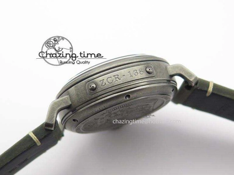Heritage Pilot Ton-Up Aged SS Case V6F 1:1 Best Edition On Green Nubuck Strap A7750