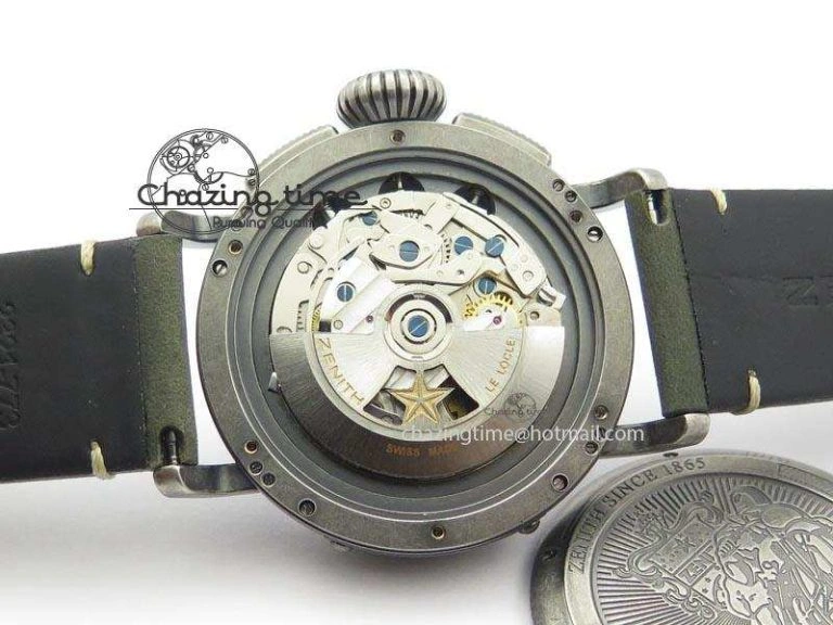 Heritage Pilot Ton-Up Aged SS Case V6F 1:1 Best Edition On Green Nubuck Strap A7750
