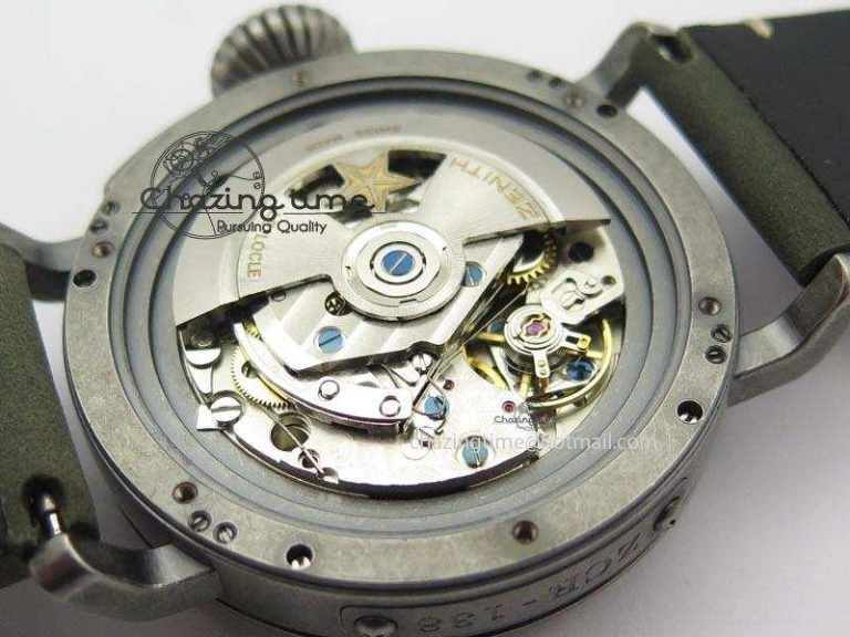 Heritage Pilot Ton-Up Aged SS Case V6F 1:1 Best Edition On Green Nubuck Strap A7750