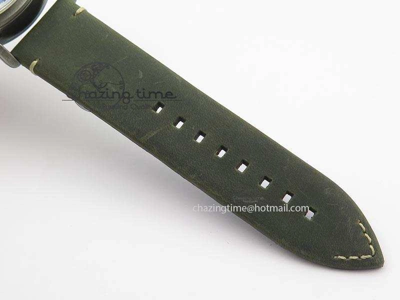 Heritage Pilot Ton-Up Aged SS Case V6F 1:1 Best Edition On Green Nubuck Strap A7750