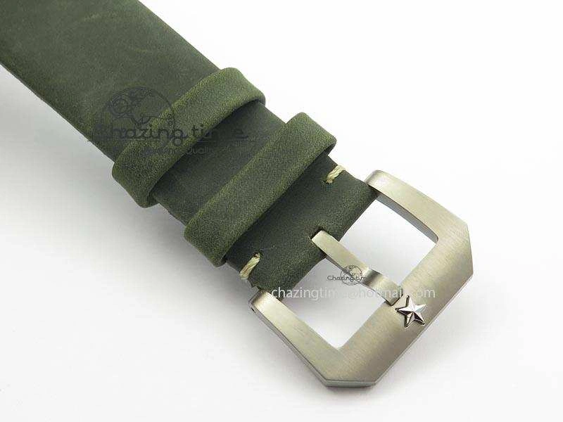 Heritage Pilot Ton-Up Aged SS Case V6F 1:1 Best Edition On Green Nubuck Strap A7750