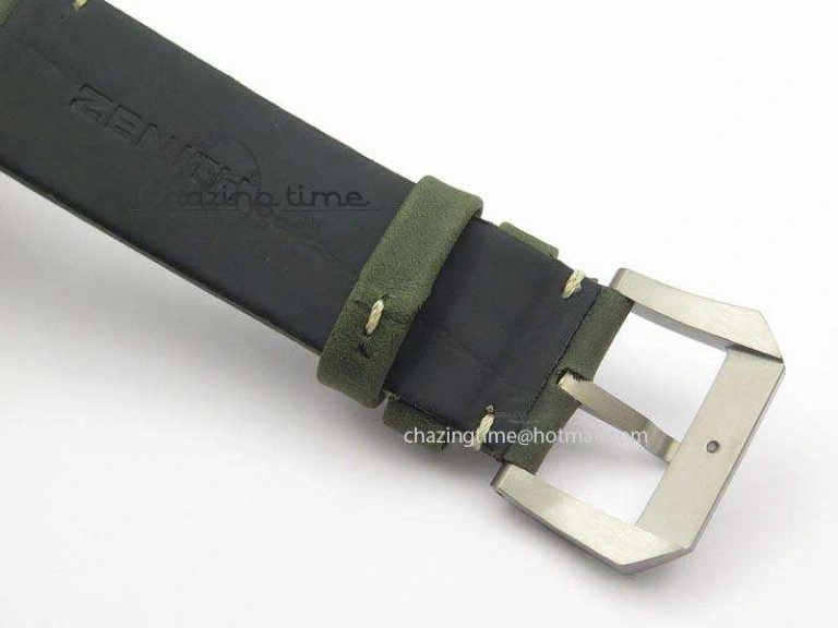 Heritage Pilot Ton-Up Aged SS Case V6F 1:1 Best Edition On Green Nubuck Strap A7750