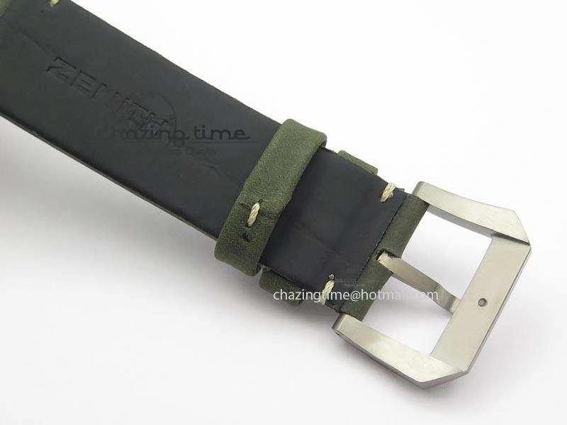 Heritage Pilot Ton-Up Aged SS Case V6F 1:1 Best Edition On Green Nubuck Strap A7750