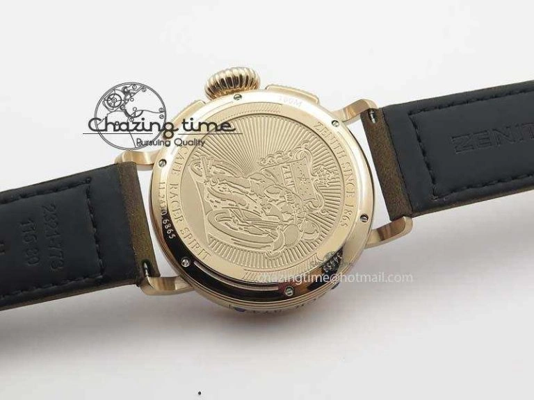 Heritage Pilot Ton-Up RG Case Black Dial On Brown Asso Leather Strap Jap Quartz