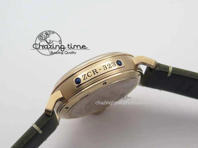 Heritage Pilot Ton-Up RG Case Gray Dial On Green Leather Strap Jap Quartz