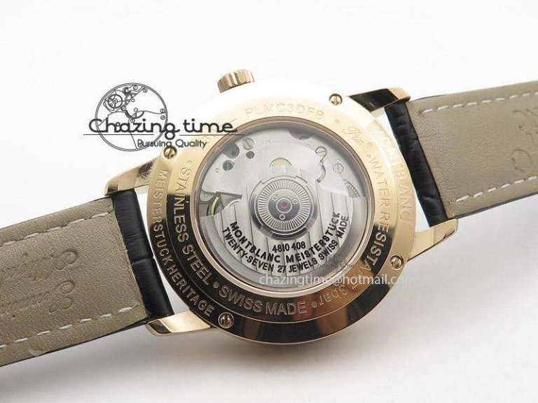 Heritage Spirit Moonphase RG Black Dial On Black Leather Strap MIYOTA 9015