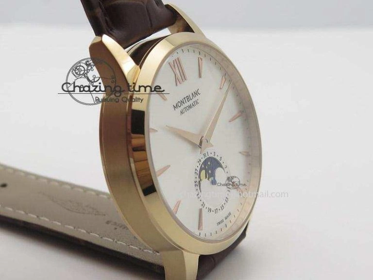 Heritage Spirit Moonphase RG Silver Dial On Brown Leather Strap MIYOTA 9015