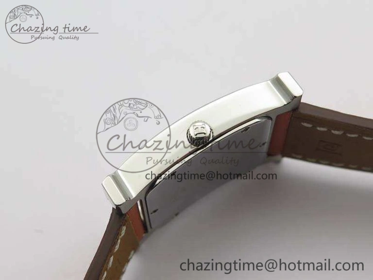 Heure H Ladies SS MKF 1:1 Best Edition White Dial On Leather Strap Swiss Quartz