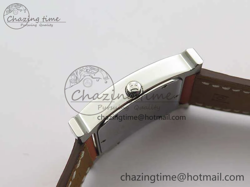 Heure H Ladies SS MKF 1:1 Best Edition White Dial On Leather Strap Swiss Quartz