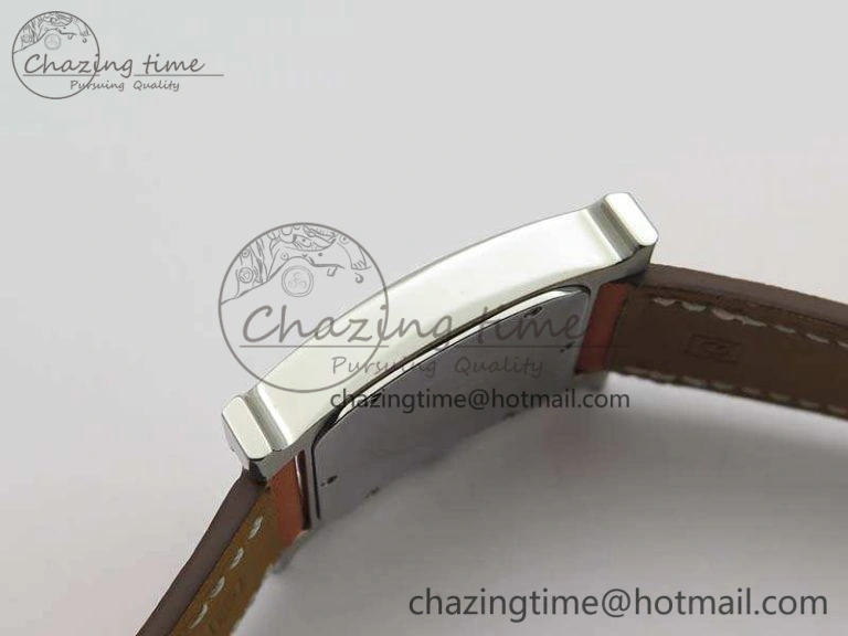 Heure H Ladies SS MKF 1:1 Best Edition White Dial On Leather Strap Swiss Quartz