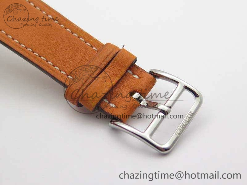 Heure H Ladies SS MKF 1:1 Best Edition White Dial On Leather Strap Swiss Quartz
